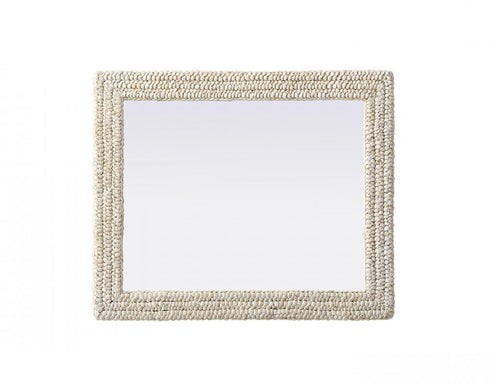 Elegant Lighting Marlowe Rectangle Cornhusk Mirror 30x36 Inch in Linen White Model: MR4A3036LN