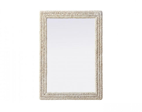 Elegant Lighting Marlowe Rectangle Cornhusk Mirror 30x42 Inch in Linen White Model: MR4A3042LN