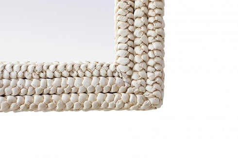 Elegant Lighting Marlowe Rectangle Cornhusk Mirror 30x42 Inch in Linen White Model: MR4A3042LN