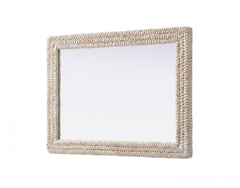 Elegant Lighting Marlowe Rectangle Cornhusk Mirror 30x42 Inch in Linen White Model: MR4A3042LN