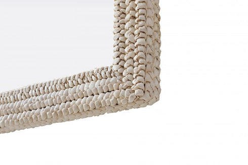 Elegant Lighting Marlowe Rectangle Cornhusk Mirror 30x42 Inch in Linen White Model: MR4A3042LN