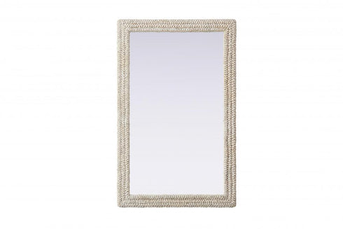 Elegant Lighting Marlowe Rectangle Cornhusk Mirror 35x55 Inch in Linen White Model: MR4A3555LN