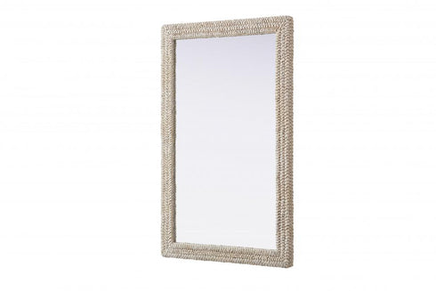 Elegant Lighting Marlowe Rectangle Cornhusk Mirror 35x55 Inch in Linen White Model: MR4A3555LN