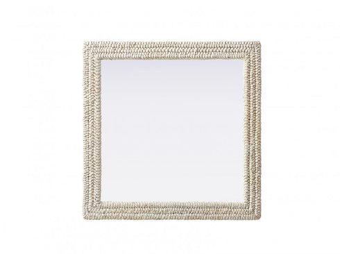 Elegant Lighting Marlowe Rectangle Cornhusk Mirror 36x36 Inch in Linen White Model: MR4A3636LN