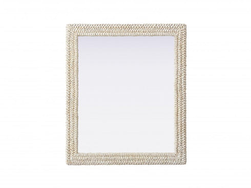Elegant Lighting Marlowe Rectangle Cornhusk Mirror 36x42 Inch in Linen White Model: MR4A3642LN