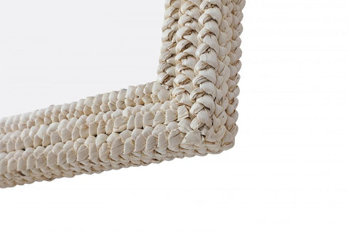 Elegant Lighting Marlowe Rectangle Cornhusk Mirror 36x42 Inch in Linen White Model: MR4A3642LN