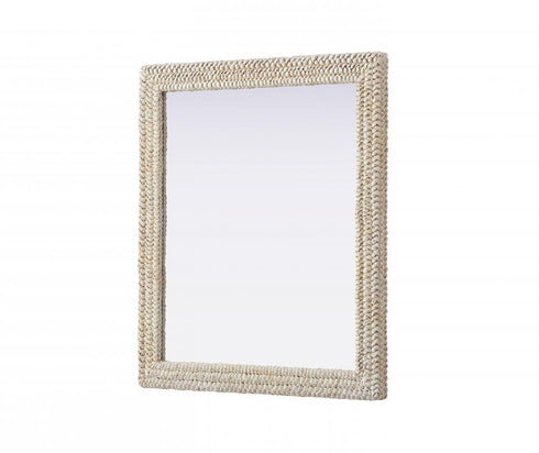 Elegant Lighting Marlowe Rectangle Cornhusk Mirror 36x42 Inch in Linen White Model: MR4A3642LN