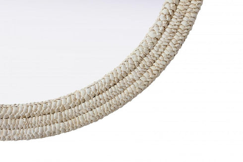 Elegant Lighting Marlowe Round Cornhusk Mirror 42x42 Inch in Linen White Model: MR4B42LN