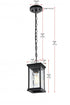 Elegant Lighting Mascher 7 inch Outdoor Pendant in Black Model: OD336H11BK
