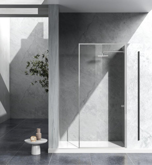 Elegant Lighting Melbourne Fixed Framed Shower Door 35x76 in Brushed Gold Model: SD188-3576BGD