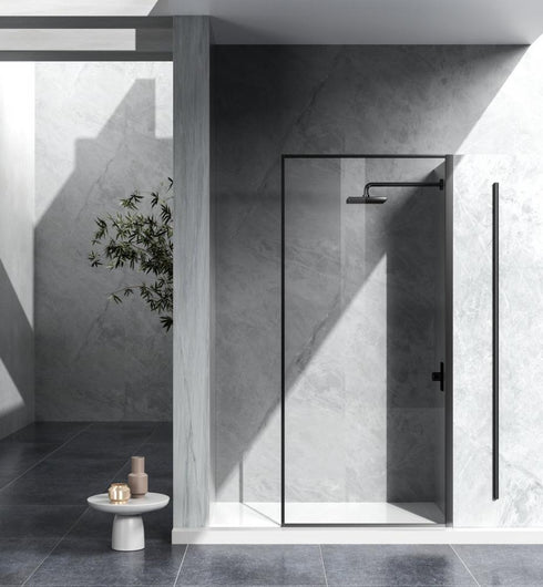 Elegant Lighting Melbourne Fixed Framed Shower Door 35x76 in Brushed Gold Model: SD188-3576BGD