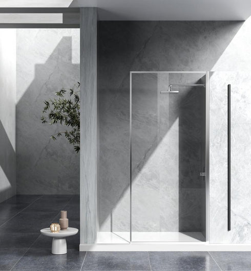 Elegant Lighting Melbourne Fixed Framed Shower Door 35x76 in Brushed Gold Model: SD188-3576BGD