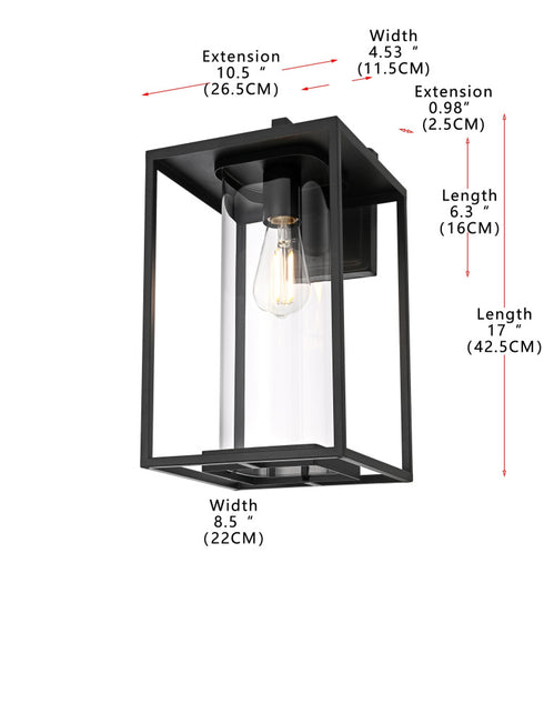 Elegant Lighting Memphis 1 Light Wall sconce W8.5 Inch E10.5 Inch H17 Inch L1 in Black (1Box) Model: OD310W17BK