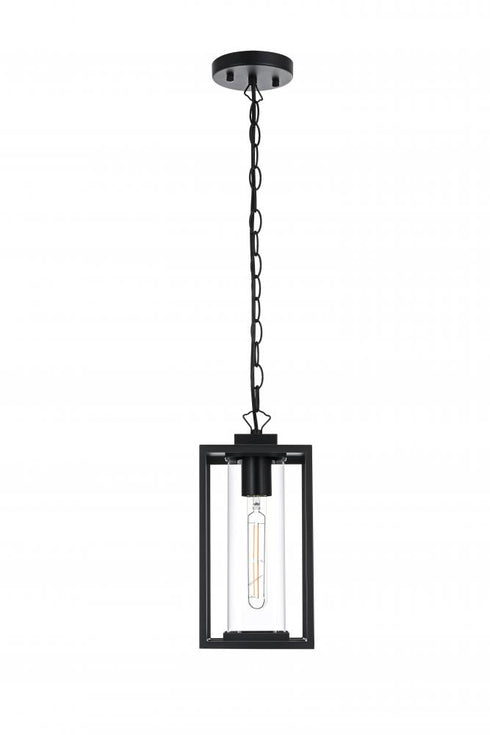 Elegant Lighting Memphis 7 inch Outdoor Pendant in Black Model: OD310H13BK