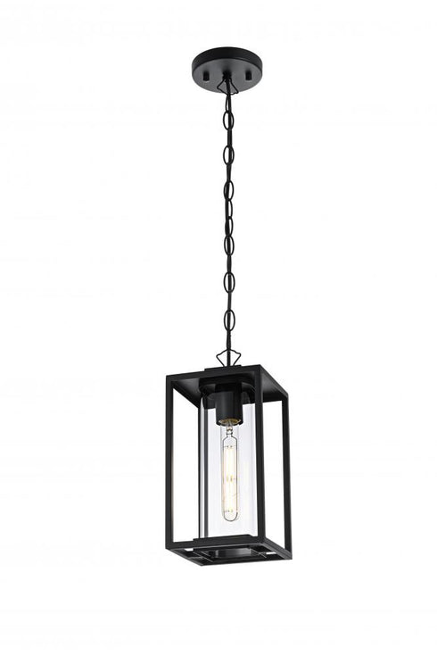 Elegant Lighting Memphis 7 inch Outdoor Pendant in Black Model: OD310H13BK