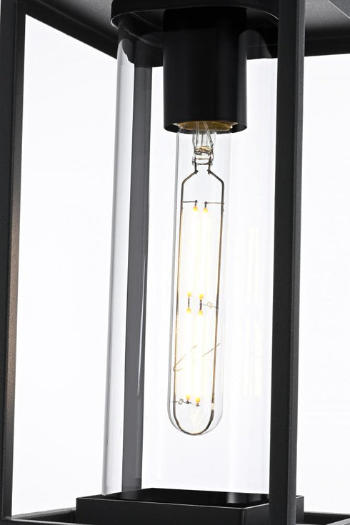 Elegant Lighting Memphis 7 inch Outdoor Pendant in Black Model: OD310H13BK