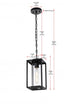 Elegant Lighting Memphis 7 inch Outdoor Pendant in Black Model: OD310H13BK