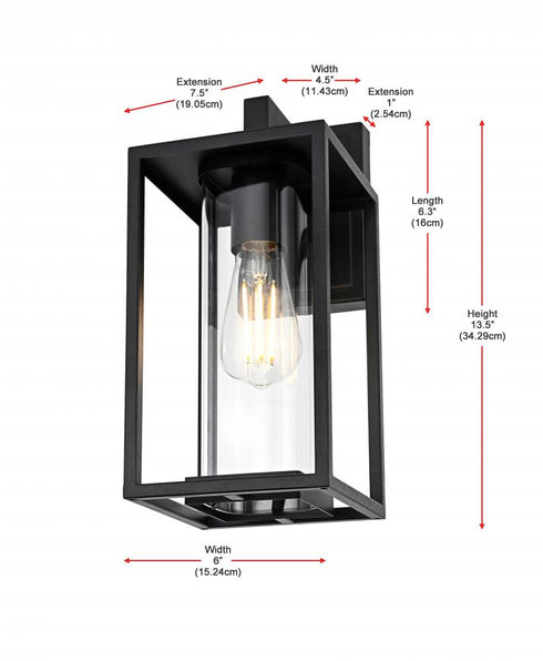 Elegant Lighting Memphis 7 inch Outdoor Pendant in Black Model: OD310W14BK