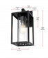 Elegant Lighting Memphis 7 inch Outdoor Pendant in Black Model: OD310W14BK