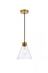 Elegant Lighting Mera 1 light black pendant in Black and Clear Finish Model: LD2501BK