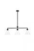 Elegant Lighting Mera 3 lights black pendant in Black and Clear Finish Model: LD2502BK
