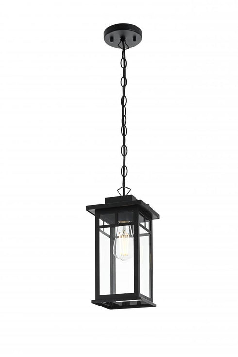 Elegant Lighting Mercer 7 inch Outdoor Pendant in Black Model: OD313H14BK