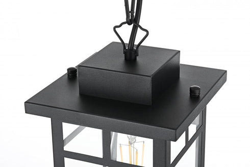 Elegant Lighting Mercer 7 inch Outdoor Pendant in Black Model: OD313H14BK