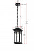 Elegant Lighting Mercer 7 inch Outdoor Pendant in Black Model: OD313H14BK