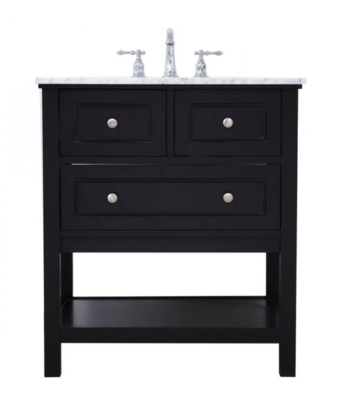 Elegant Lighting Metropolis 30 in. Single bathroom vanity set in Black Model: VF27030BK