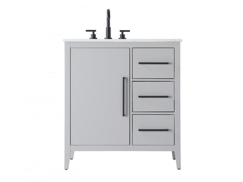 Elegant Lighting Millie 32 inch Single Bathroom Vanity in Grey Model: VF29332GR