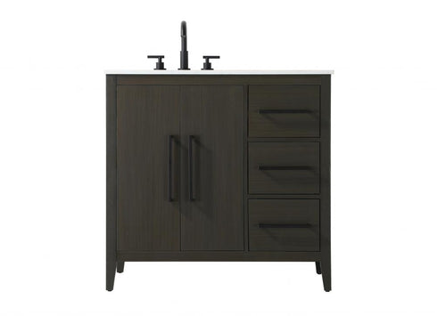 Elegant Lighting Millie 36 inch Single Bathroom Vanity in Grey Model: VF29336GR