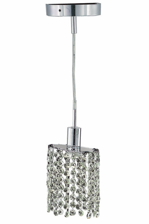 Elegant Lighting Mini 1 light in Chrome Pendant Model: 1281D-R-E-CL/EC