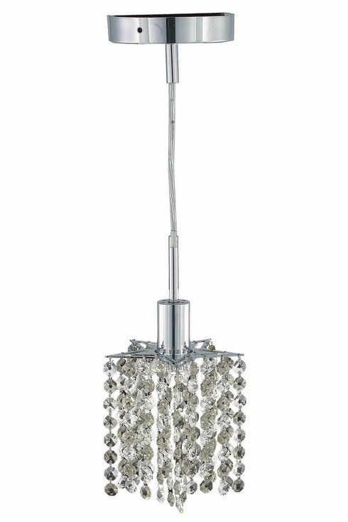 Elegant Lighting Mini 1 light in Chrome Pendant Model: 1281D-R-P-CL/EC