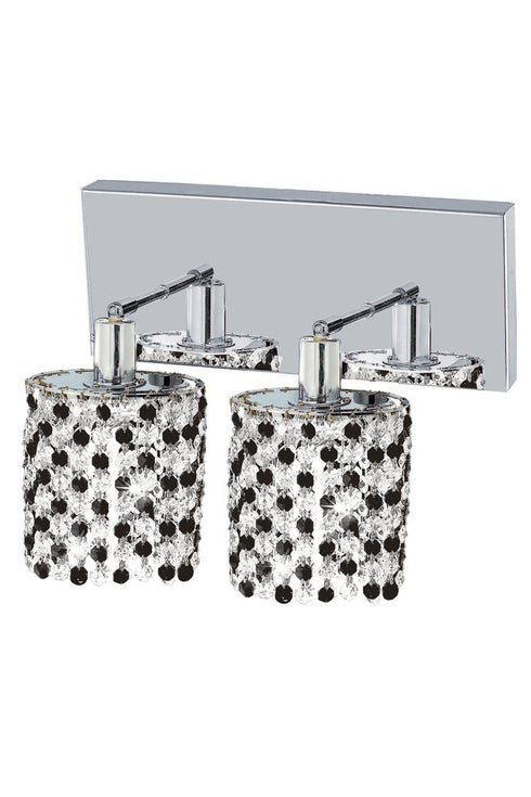 Elegant Lighting Mini 2 light in Chrome Wall Sconce Model: 1282W-O-R-CL/SA