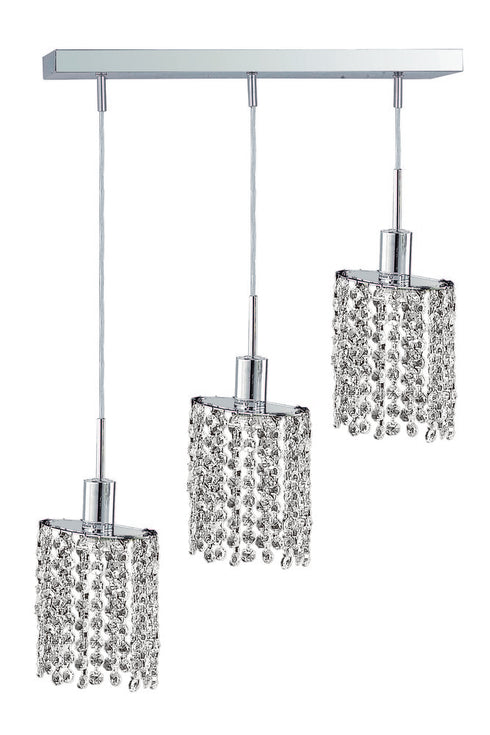 Elegant Lighting Mini 3 light in Chrome Pendant Model: 1283D-O-E-CL/EC