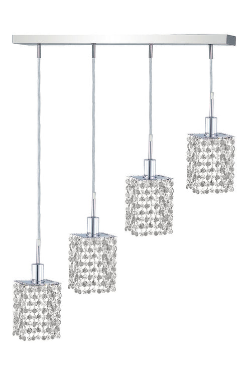 Elegant Lighting Mini 4 light in Chrome Pendant Model: 1284D-O-S-CL/SA