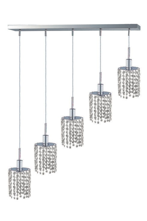 Elegant Lighting Mini 5 light in Chrome Pendant Model: 1285D-O-R-CL/SA