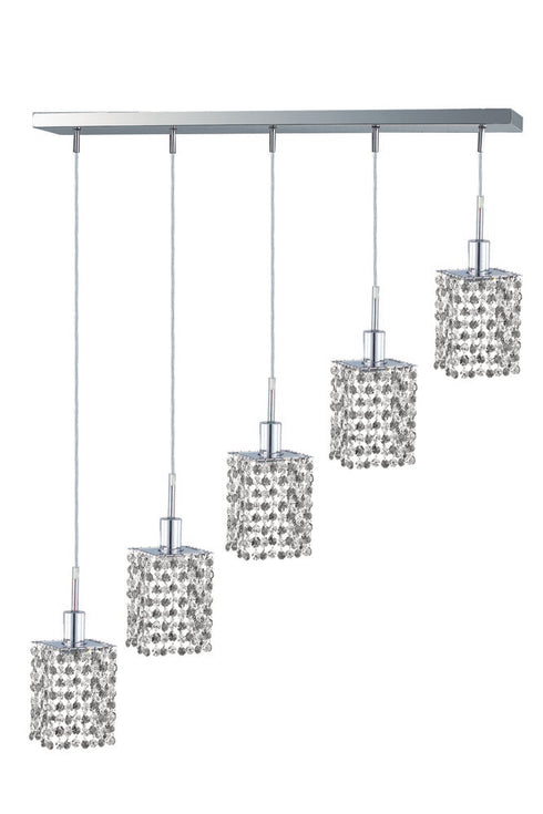Elegant Lighting Mini 5 light in Chrome Pendant Model: 1285D-O-S-CL/SS