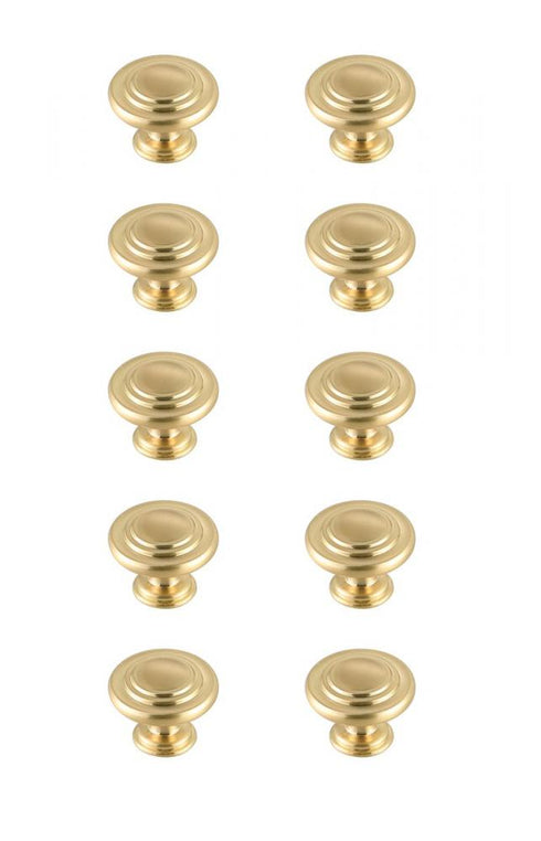 Elegant Lighting Minu 1.3 Inch Diameter in Brushed Gold Mushroom Knob Multipack (Set of 10) Model: KB2006-GD-10PK