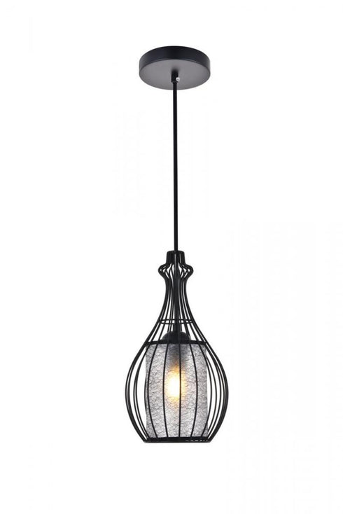 Elegant Lighting Miya 1 Light in Black Pendant Model: LD2419BK