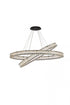 Elegant Lighting Monroe 48 Inch LED Oval Double Ring Pendant in Black Model: 3503D48BK