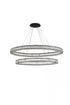 Elegant Lighting Monroe 48 Inch LED Oval Double Ring Pendant in Black Model: 3503D48BK
