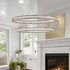 Elegant Lighting Monroe 48 Inch LED Oval Double Ring Pendant in Black Model: 3503D48BK