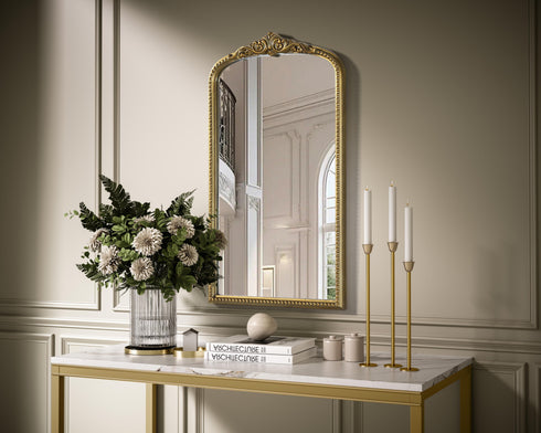 Elegant Lighting Naomi Vintage Resin Mirror 24x42 Inch in Antique Brass Model: MR7F2442AB