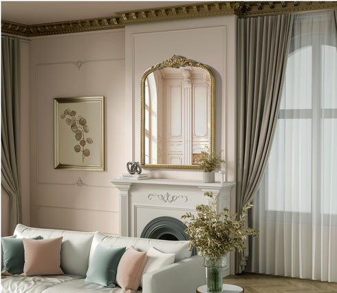 Elegant Lighting Naomi Vintage Resin Mirror 27x36 Inch in Antique Brass Model: MR7F2736AB