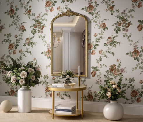 Elegant Lighting Naomi Vintage Resin Mirror 27x42 Inch in Antique Brass Model: MR7F2742AB