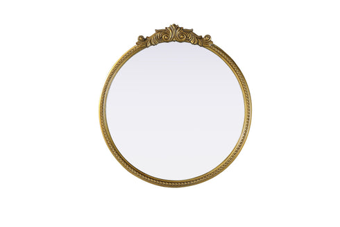 Elegant Lighting Naomi Vintage Resin Mirror 30x32 Inch in Antique Brass Model: MR7G30AB
