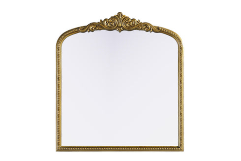 Elegant Lighting Naomi Vintage Resin Mirror 33x36 Inch in Antique Brass Model: MR7F3336AB