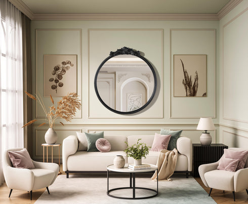Elegant Lighting Naomi Vintage Resin Mirror 36x38 Inch in Vintage Bronze Model: MR7G36VB