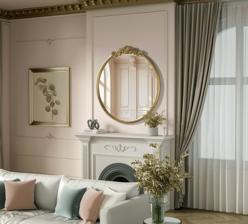 Elegant Lighting Naomi Vintage Resin Mirror 42x45 Inch in Antique Brass Model: MR7G42AB
